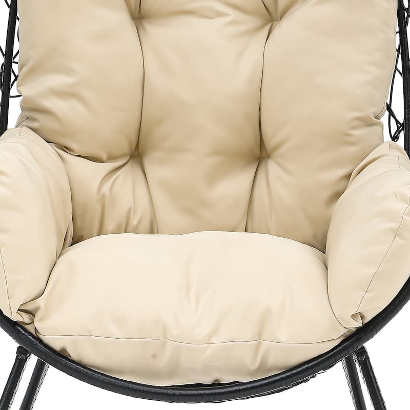 Moasis Cushioned Egg Chair with Rocker, PE Wicker
