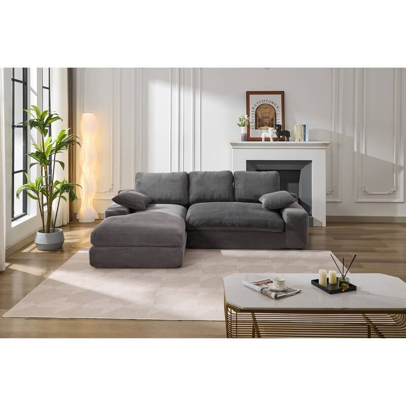 4-Seat Modular Sofa Set, Soft Upholstered Sleeper Couch, Reversible Chaise, Ideal for Living Room