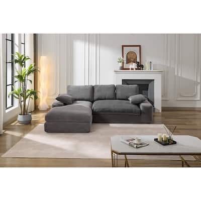 98.4'' L-Shaped 4-Seat Modular Sectional Sofa with Chaise, Modern Design, and Comfortable High-Resilience Foam Cushions