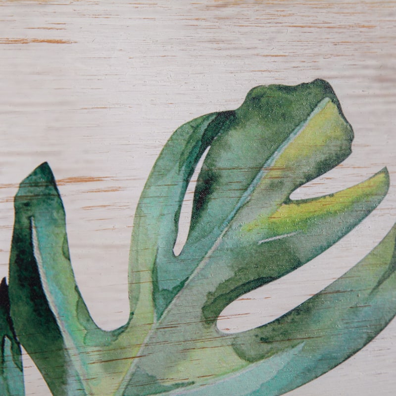 Wood and Metal Tropical Leaf Wall Decor (Set of 2)