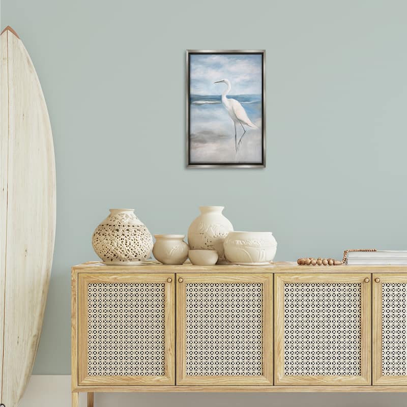 Stupell Elegant Kingdom of Herons Framed Floater Canvas Wall Art Design By Ramona Murdock