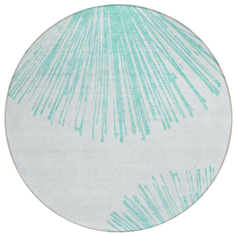 Machine Washable Indoor/ Outdoor Chantille Contemporary Burst Rug