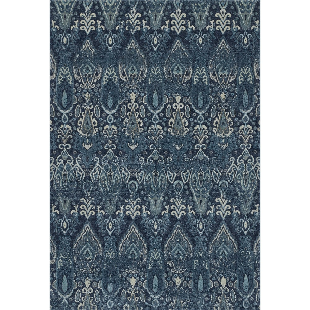 Addison Thurston Distressed Ikat Blue 9'6" x 13'2" Area Rug