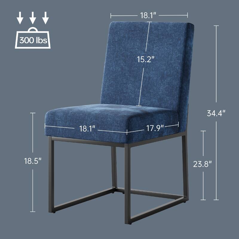 Mid Century Modern Dining Chair with Black Metal Legs