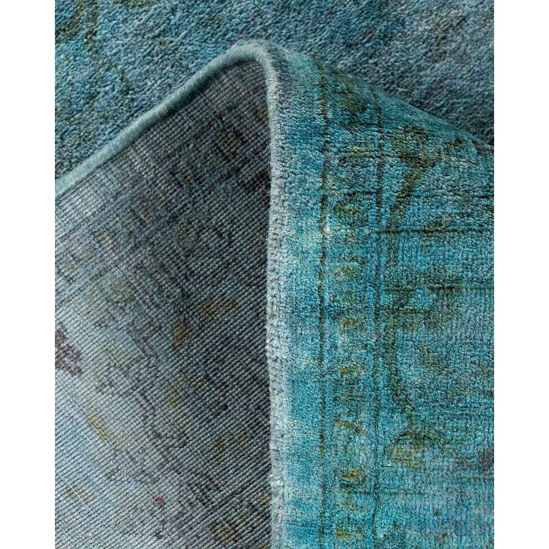Fine Vibrance, One-of-a-Kind Hand-Knotted Runner Rug - Gray, 2' 8" x 11' 8" - 2' 8" x 11' 8"