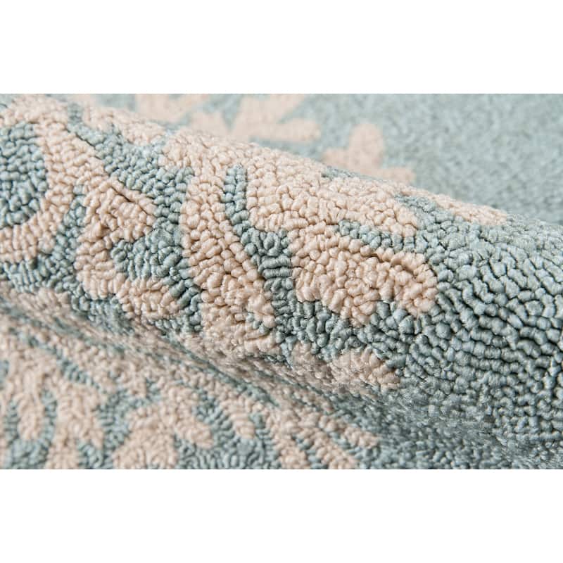 Momeni Veranda Hand Hooked Contemporary Damask Indoor Outdoor Rug