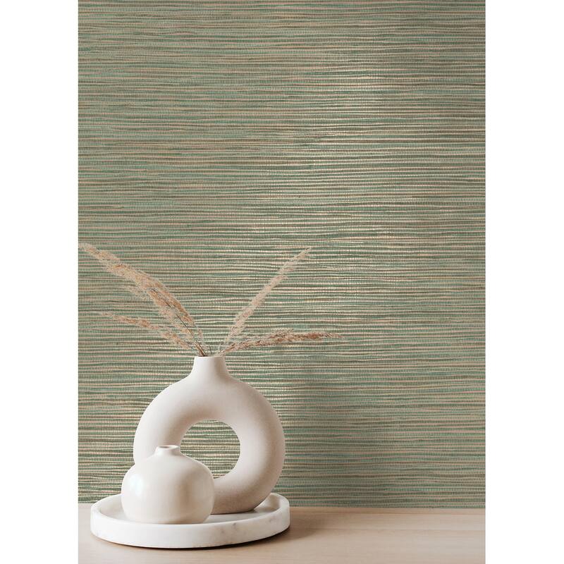 Advantage Alton Copper Faux Grasscloth Wallpaper