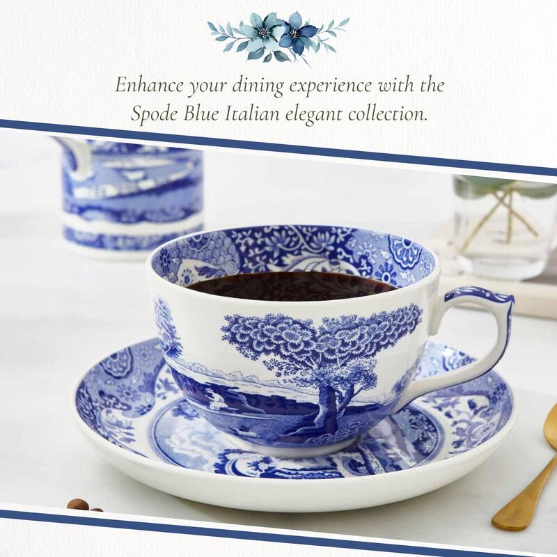 Spode Blue Italian Jumbo Cup and Saucer Set
