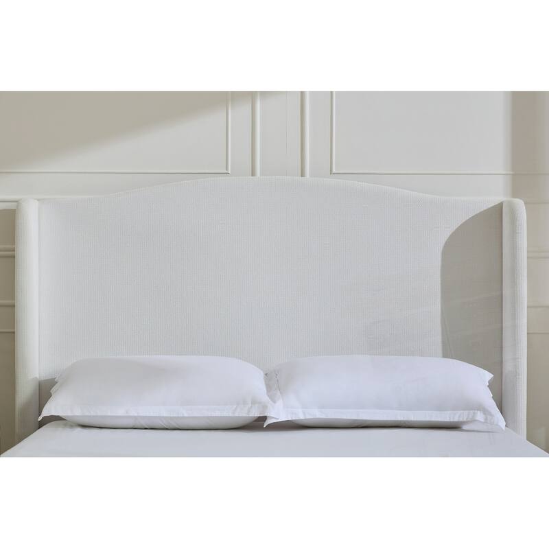 Upholstered Wingback Headboard Bed Platform Bed No Box Spring Needed