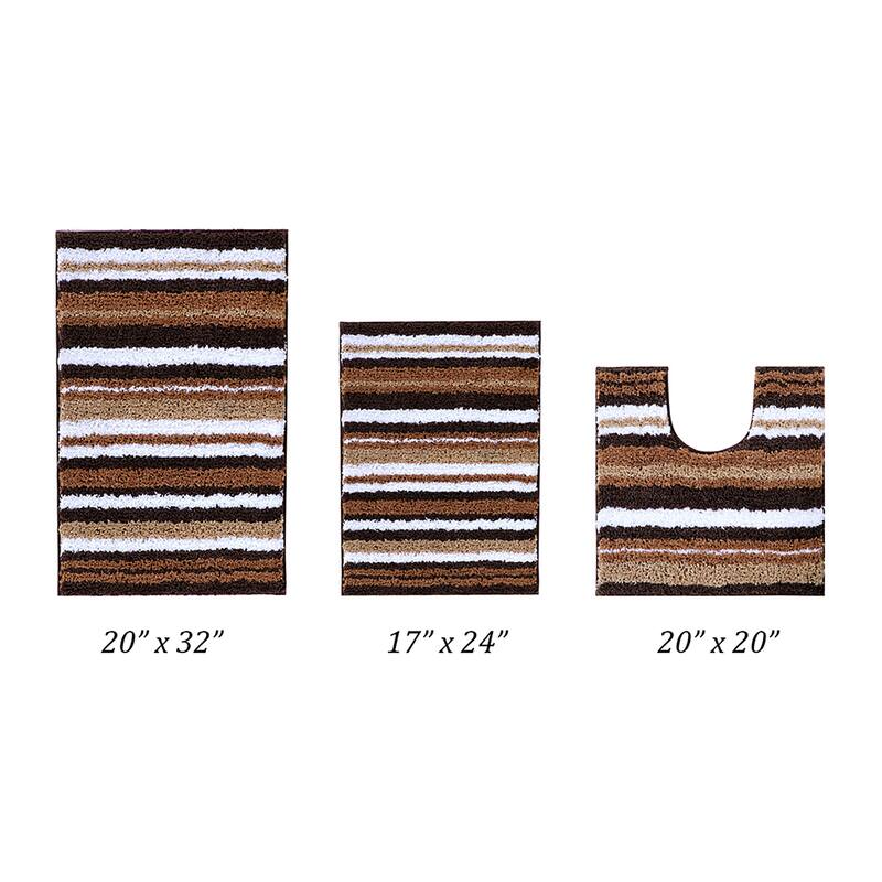 Better Trends Bath Rug 100% Polyester Super Absorbent Anti-Skid TPR Backing Bathroom Rug For Shower,Sink Mats Griffie Collection