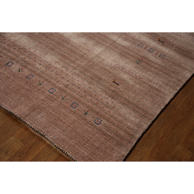 Hand Knotted Oriental 100% Wool Carpet Tribal Tribal Brown Gabbeh Area Rug - 9' 7'' X 8' 0''