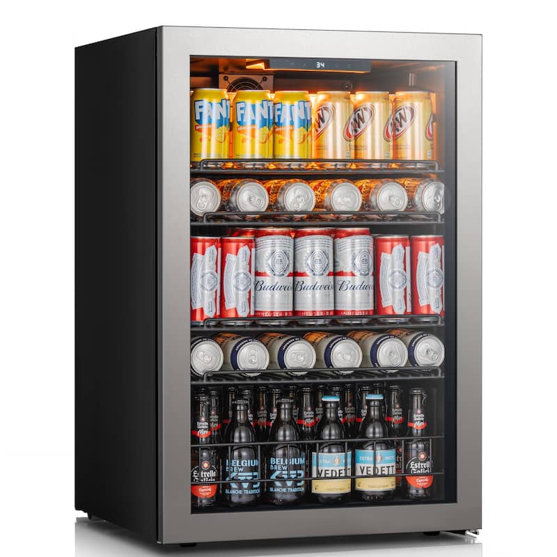 Ca'Lefort 21.7 in. W Single Zone 155-Cans Beverage Cooler Freestanding Refrigerator Glass Door
