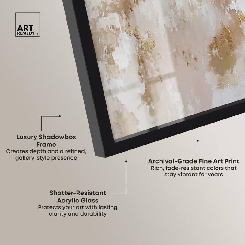 Golden Glimmer Gesture I Shadowbox by Art Remedy