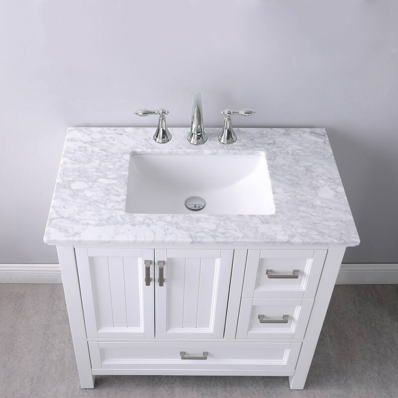 Altair Isla Single Bathroom Vanity Set and Aosta White Countertop without Mirror