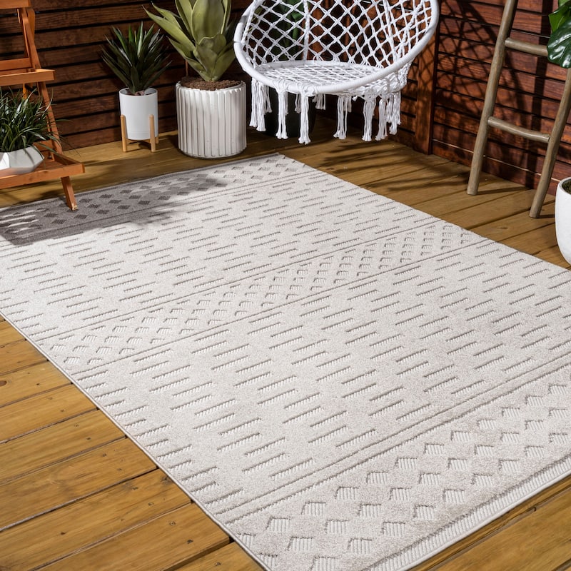 JONATHAN Y Rabat High-Low Pile Moroccan Geometric Indoor/Outdoor Area Rug