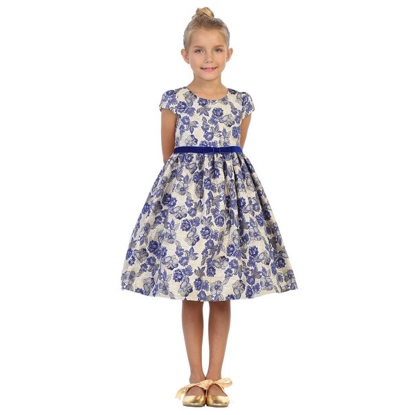 girls blue floral dress