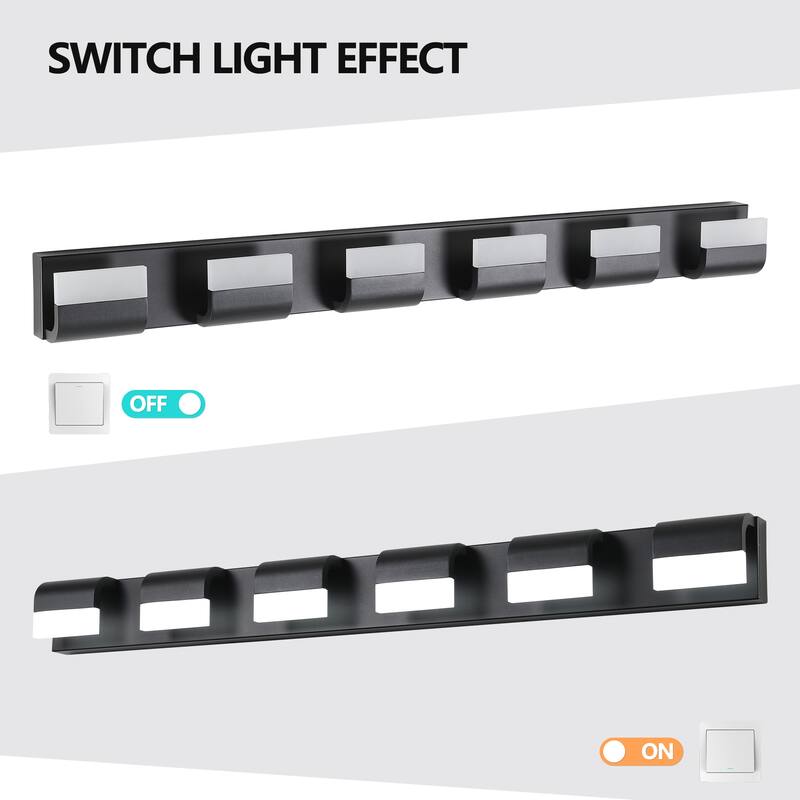 Modern Bathroom Vanity Lighting 6-Light LED Vanity Lights Over Mirror Bath Wall Lighting