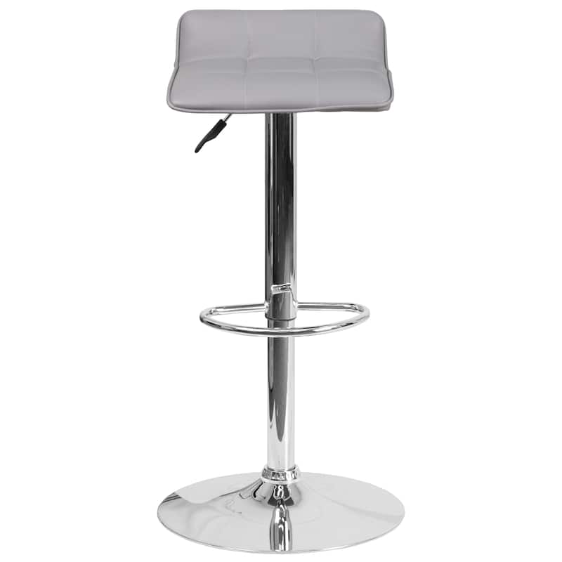 Contemporary Vinyl Adjustable Height Bar Stool - 34.5 to 43"