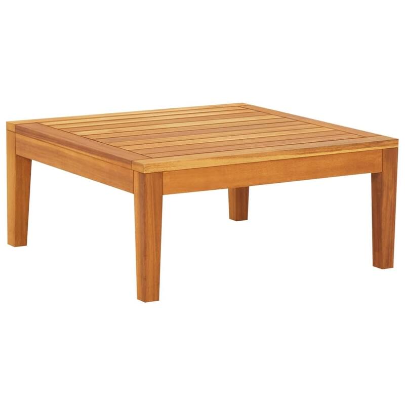 vidaXL Patio Sun Lounger with Cushions Modular Sofa Tea Table Solid Acacia Wood