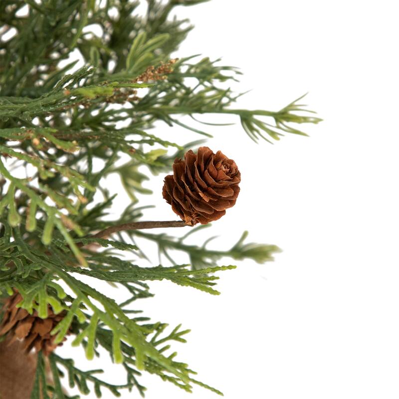 Berries and Pinecones with Burlap Base Artificial Christmas Tree - 20" - Unlit