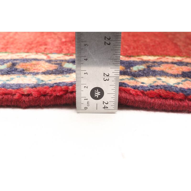 ECARPETGALLERY Hand-knotted Melis Vintage Dark Red Wool Rug - 2'4 x 6'3