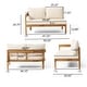 preview thumbnail 6 of 13, Brooklyn Outdoor Acacia Wood 5 Seater Sectional Sofa Chat Set with Cushions by Christopher Knight Home