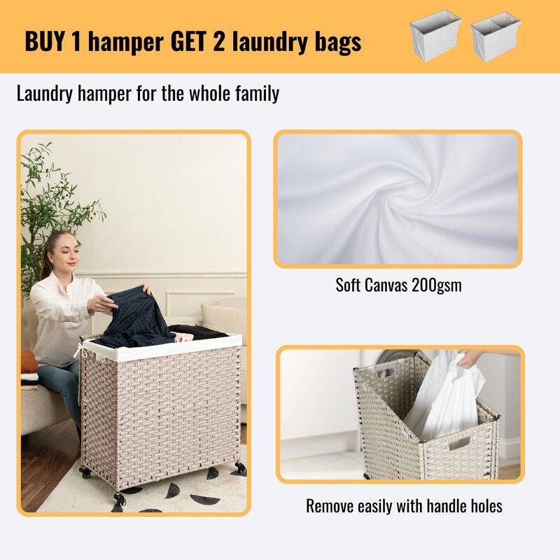 GDFStudio - Ethan Monroe Laundry Hamper Set - Versatile and Stylish Storage Solution