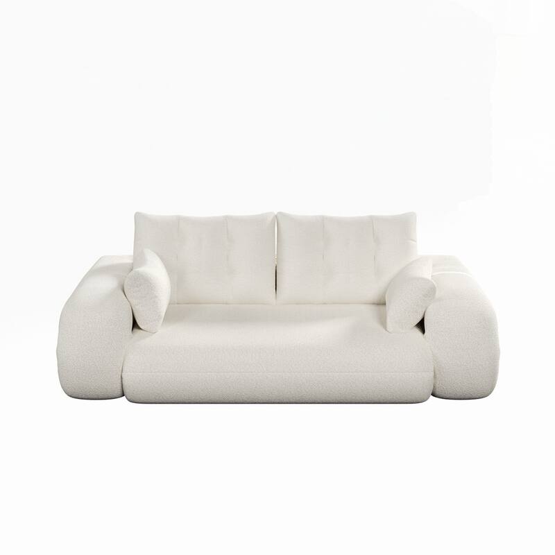 3-in-1 Teddy Fabric Foam-Filled Sleeper Sofa Bed