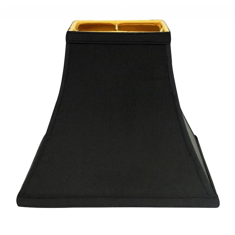 HomeRoots Black Shantung Silk Square Lamp Shade - 14