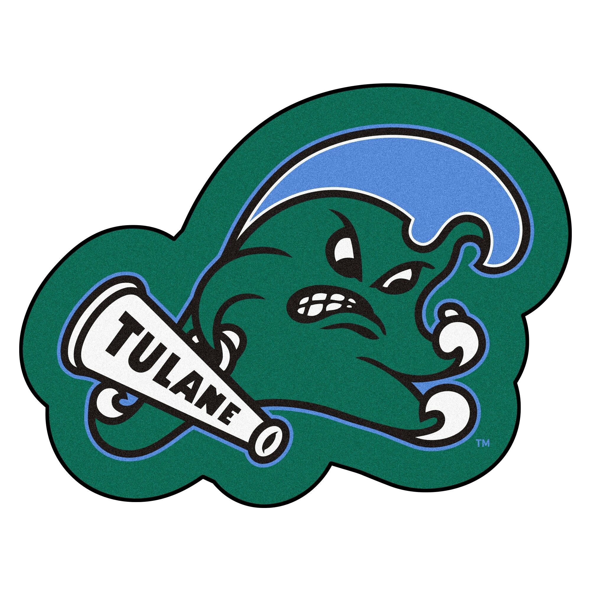 Shop Ncaa Tulane University Green Wave Mascot Novelty Logo Shaped Area Rug Overstock 22620690