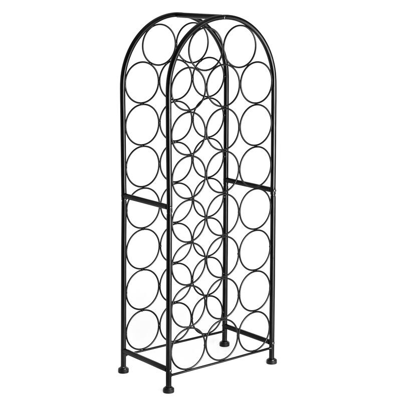 Sorbus Bordeaux Chateau Wine Rack, Holds 23 Bottles French Style - 7.25" L x 12" W x 33" H - Black - 7.25" L x 12" W x 33" H