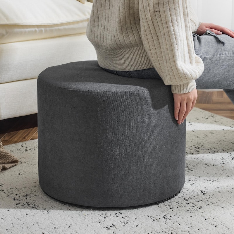 Bezseller Soft Boucle Pouf Ottoman, Comfortable Foot Rest, Full Foam Filling Footstool for Living Room, Bedroom