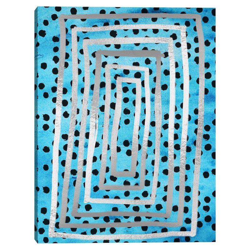 Dot Maze Blue Canvas Art Print