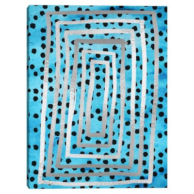 Dot Maze Blue Canvas Art Print