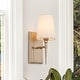 preview thumbnail 12 of 30, Modern 3-Light Gold Bathroom Vanity Light Fabric Wall Sconces 1-Light/L 4.5"