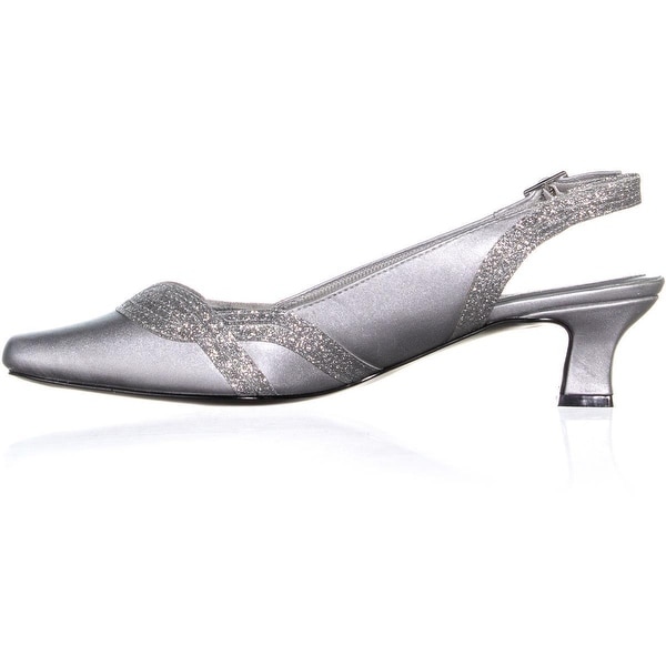 silver low pumps