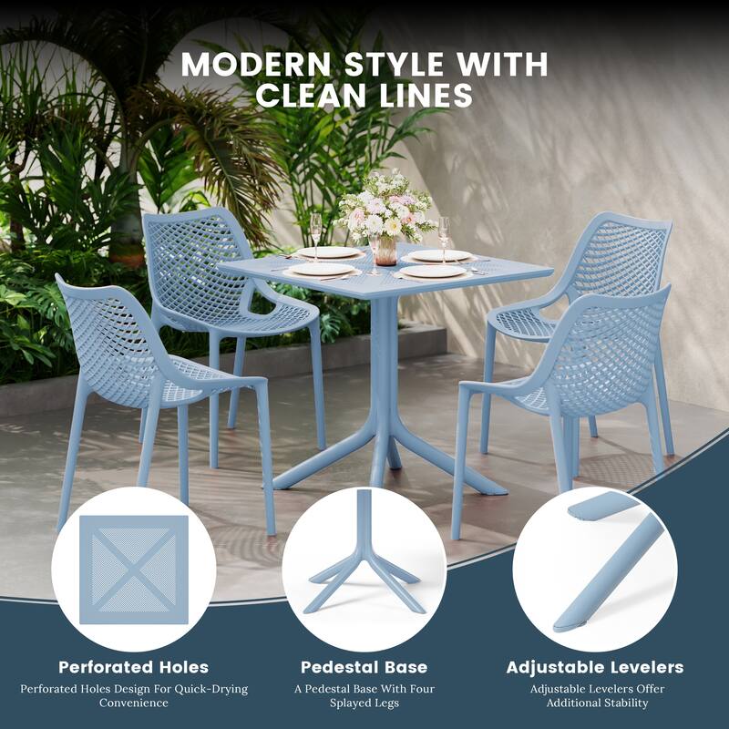 Frond and Form 4-Person Outdoor Square Dining Set