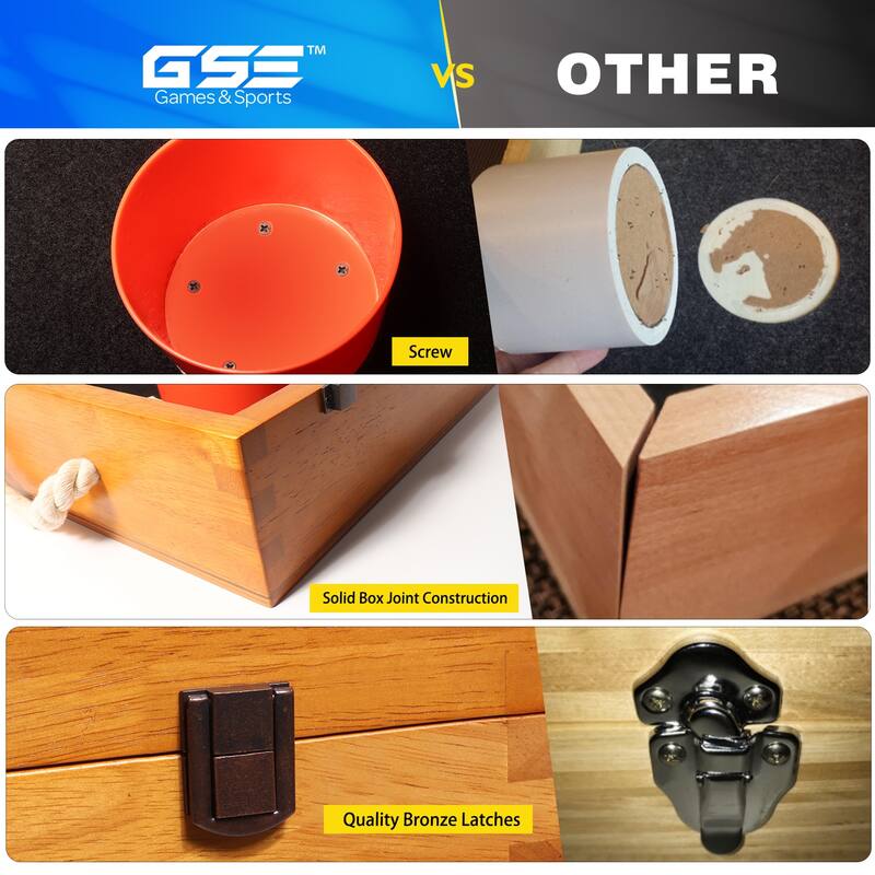 GSE™ Quality Solid Wood Washer Toss Game Set for Backyard/Tailgate Party - Oak