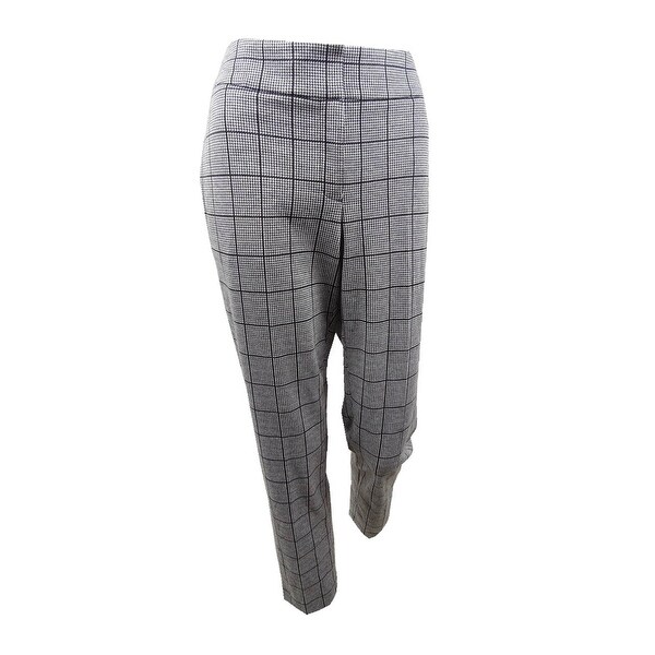 womens black and white checkered pants