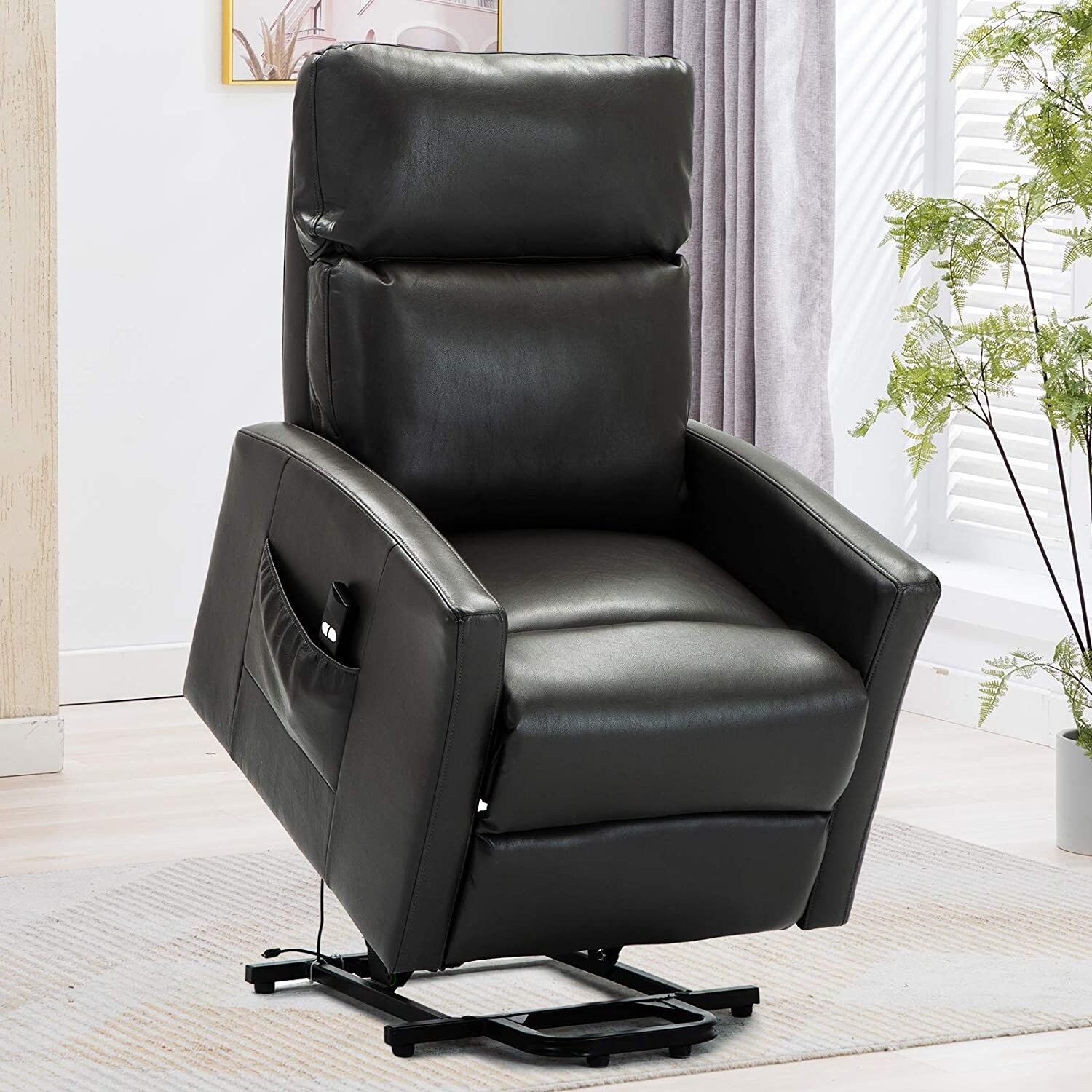 Shop Faux Leather Power Reclining Chair With Remote For Home Theater Overstock 32142850