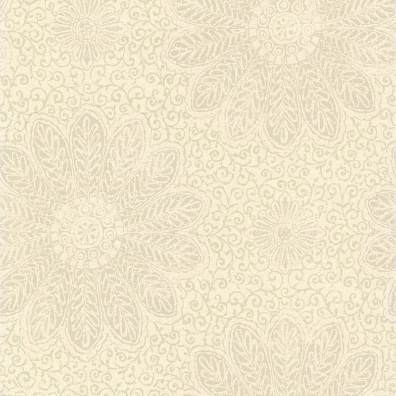 Brewster Oxalis Neutral Floral Scroll Wallpaper - 20.5in x 396in x 0.025in
