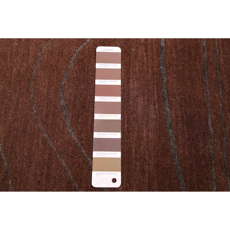 ECARPETGALLERY Hand-knotted Opulence Dark Brown Silk, Wool Rug - 8'1 x 10'0