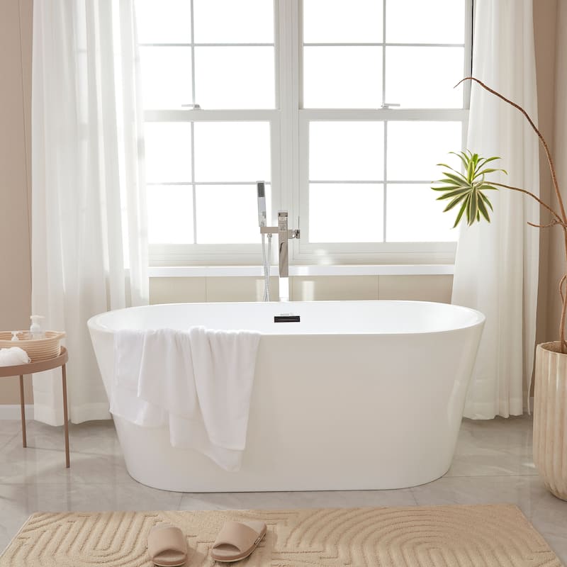 Vanity Art 67" Acrylic Freestanding Soaking Bathtub