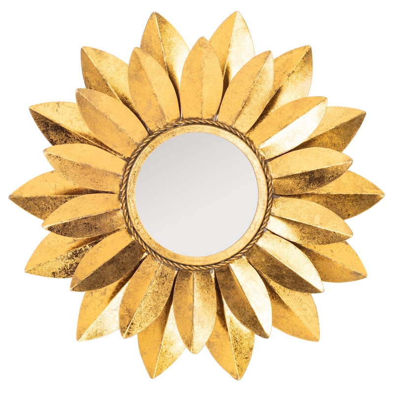 SAFAVIEH Haylee 22-inch Gold Flower Round Mirror - 22" W x 3" L x 22" H - 22Wx3Dx22H
