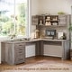 preview thumbnail 12 of 156, Farmhouse Executive L Shaped Desk Home Office Desk with Drawers and Storage Cabinet & Power Outlet