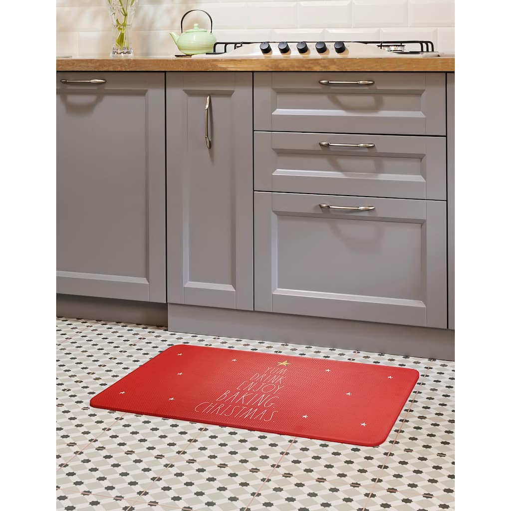 Rae Dunn CHRISTMAS THEMED Anti Fatigue Kitchen Mat - 20" x 39"