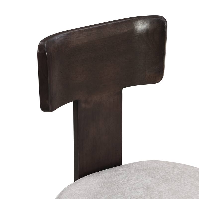 2 Piece Solid Wood Fabric Dining Chair with Backrest, Cushion and Anti-Scratch Pad for Dining Room Kitchen Living Room Bedroom