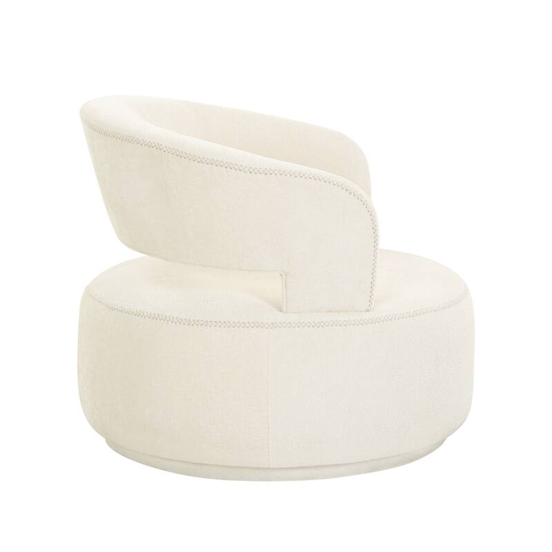 Pasargad Home Piagia Upholstered Swivel Barrel Chair