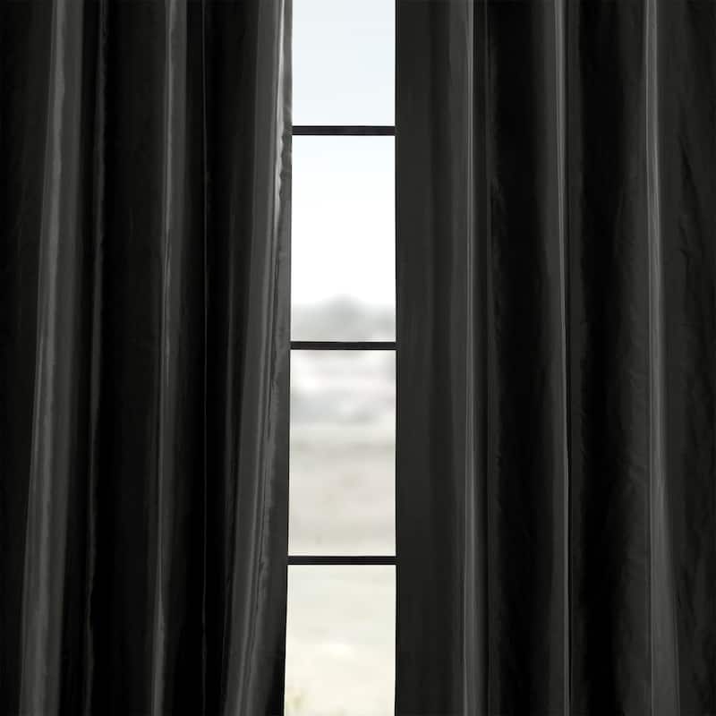 Exclusive Fabrics Blackout Faux Silk Taffeta 120-inch Curtain (1 Panel)