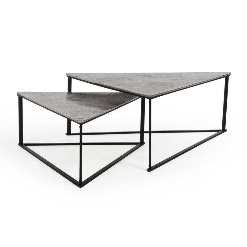 Classic Home Burton Metal Nesting Coffee Table in Black